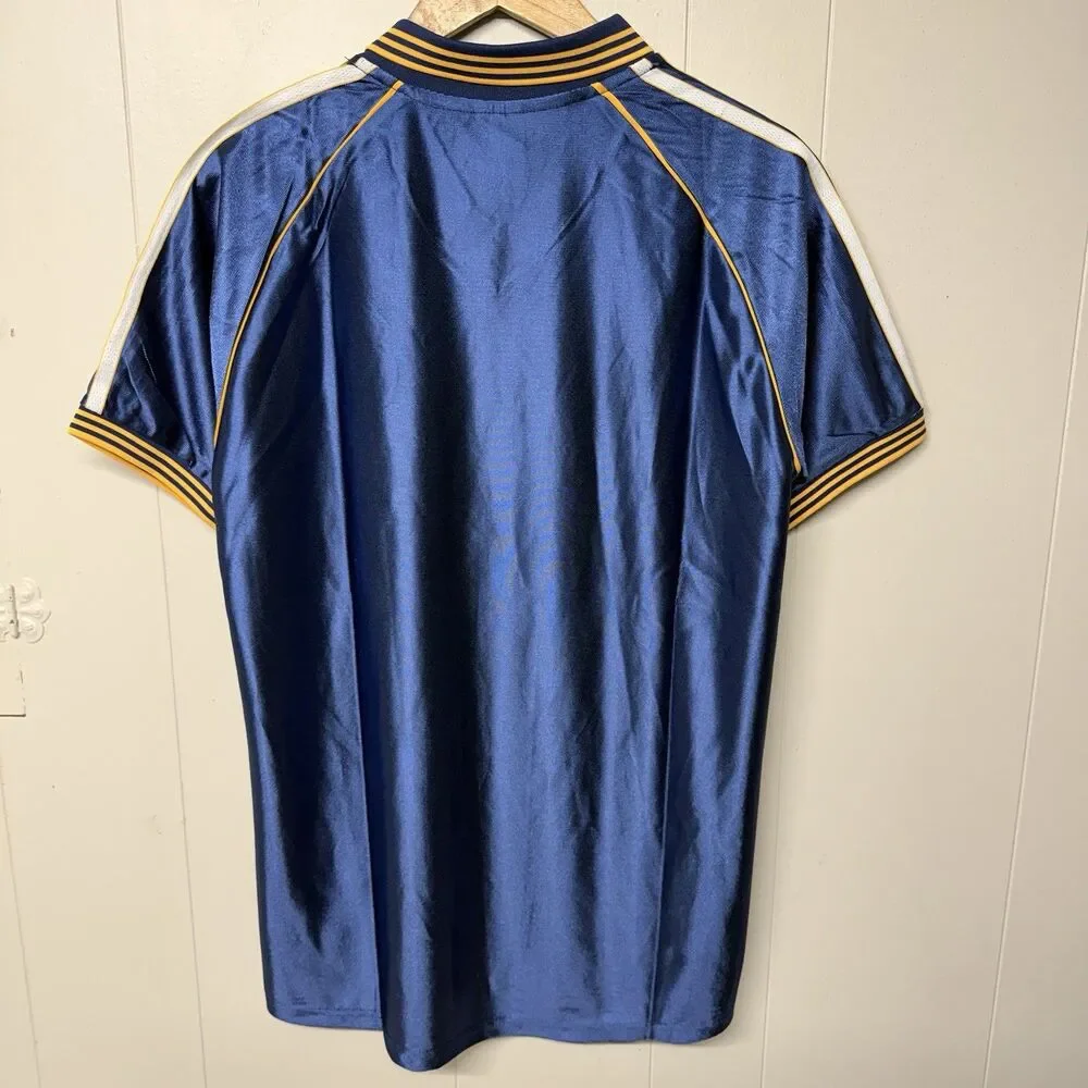 NWT Vintage Adidas Real Madrid 1999 Third Shirt Jersey Soccer Kit Blue Men L